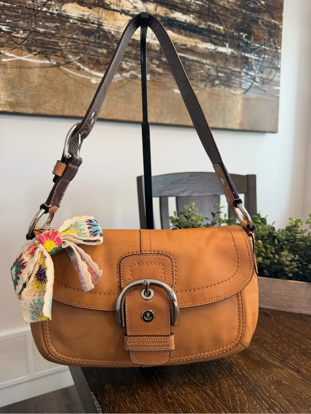 Coach SoHo Glove-Tanned Leather Buckle Flap Bag F13105